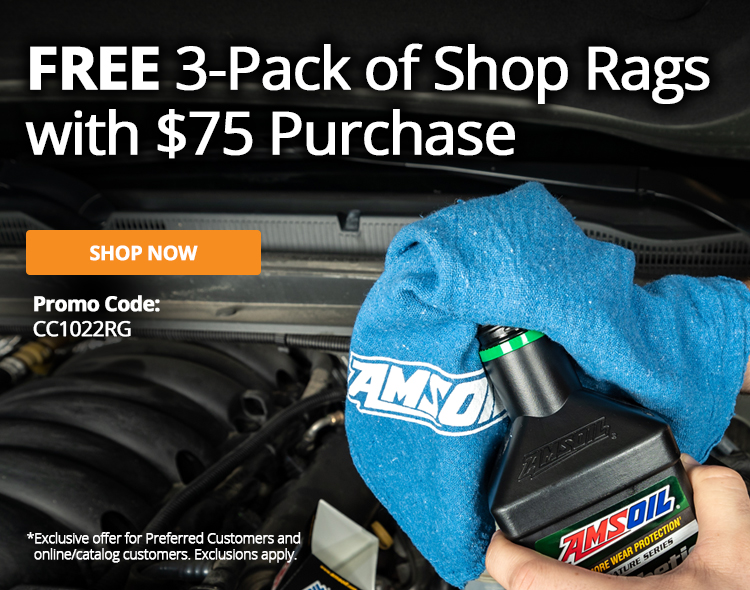 Free 3-Pack of Shop Rags with $75 Purchase